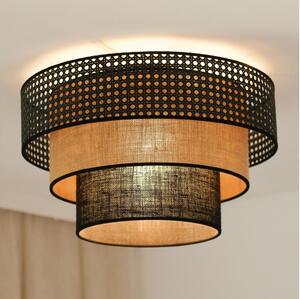 Brilagi - Lustr DAKOTA LUNETA 1xE27/15W/230V pr. 45 cm negru/ratan