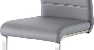 Set 2 scaune Pescara gri piele ecologica 42/56/102 cm