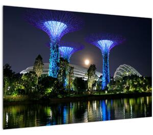Tablou cu lună plină în grădinile din Singapur (90x60 cm)