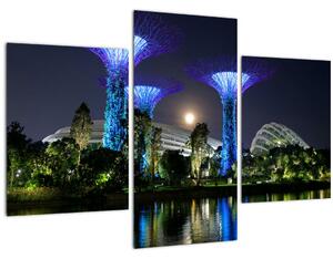 Tablou cu lună plină în grădinile din Singapur (90x60 cm)
