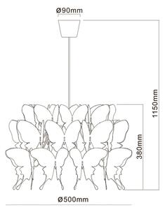 Lustră pentru copii FARFALLA 1xE27/60W/230V roz