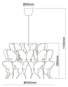 Lustră FARFALLA pentru copii, 1xE27/60W/230V, albă