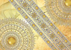 Fototapet - Mandala în aur în diagonala (152,5x104 cm)