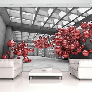 Fototapet - Modernism 3D roșu - încăpere (152,5x104 cm)