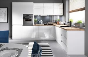 Dulap de bucătărie pentru frigider încorporat D60ZL Aurellia (alb + alb lucios) (S). 1015758