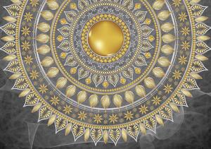 Fototapet - Mandala - argintie (152,5x104 cm)