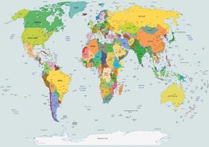Fototapet - Harta fizică a lumii (152,5x104 cm)