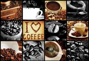 Fototapet - I love coffee - colaj (254x184 cm)