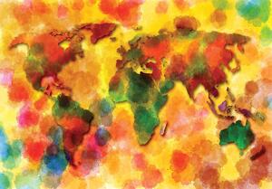 Fototapet - Harta colorată a lumii (152,5x104 cm)