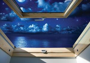 Fototapet - Cerul înstelat - privire din geam (254x184 cm)