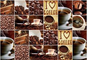 Fototapet - I Love Coffee - colaj (254x184 cm)