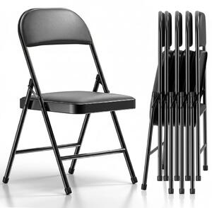 Set 6 scaune pliante cu sezut Buretat, 42x42x78 cm, Cadru Metalic, pentru Evenimente/Casa