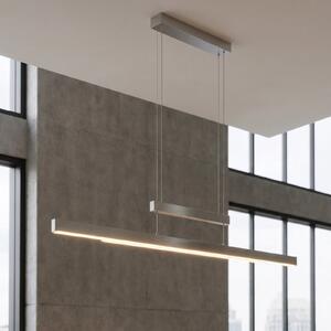 Trio Lighting Lampă suspendată LED Trajan, 2.700-5.000K, nichel mat, reglabil, Gri, Camera de zi / sufragerie, Metal, Modern