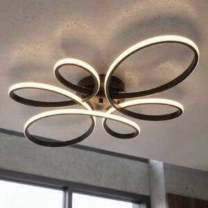 Trio Lighting Plafonieră cu LED Fly, negru mat, 3.000 K, 83 cm x 45 cm, reglabil, Negru, Camera de zi / sufragerie, Metal, Modern