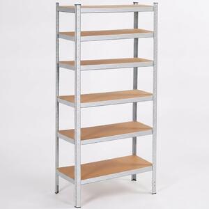 Raft metalic reglabil cu 5 polițe MDF, 180x90x40 cm, 875 kg, reglabil