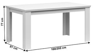 Masă de sufragerie Aryness (alb) (pentru 6 până la 8 persoane). 1034067