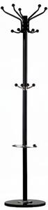 Cuier tip pom din metal cu baza de marmura, 14 agatatoare, 176cm, negru