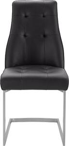 Set 2 scaune Mombasa negre piele ecologica 47/62/95 cm