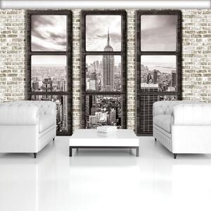 Fototapet - New York - privire din geam (152,5x104 cm)