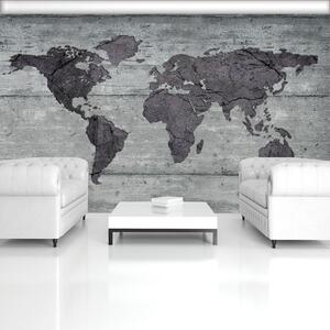 Fototapet - Harta lumii pe beton (152,5x104 cm)