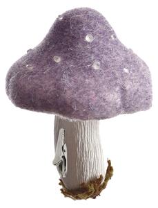Decoratiune de toamna cu clips MUSHROOM 13,5 cm, mov