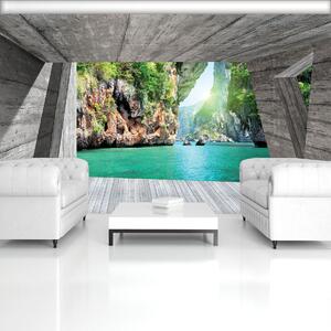 Fototapet - Privire spre cascadă - natura (152,5x104 cm)