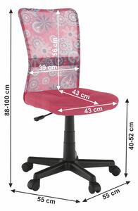 Scaun rotativ pentru copii Gofry (roz). 1016085