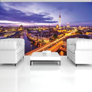 Fototapet - Panorama Berlinului noaptea (152,5x104 cm)