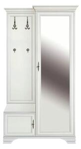 Mobilier hol cu oglinda IDENTO, alb, 115x44x210 cm