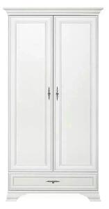 Dulap vintage alb IDENTO, alb, cu 2 usi si un sertar, 100x61x210 cm