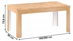 Masă de sufragerie Palper (stejar apalache) (pentru 4 până la 8 persoane). 1034191