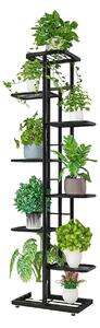 Suport ghivece flori BAMIR TIP 4, gri, metal, 44x22x141 cm