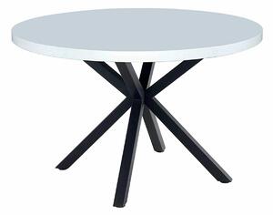 Masa MEDOR, alb mat/negru, 120x120x76 cm