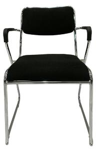 Scaun DERYA, negru/crom, plasa/plastic/metal, 53x57x79 cm