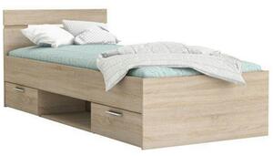 Cadru pat MICHIGAN NEW 90x200, stejar sonoma, PAL/metal, cu sertare pe