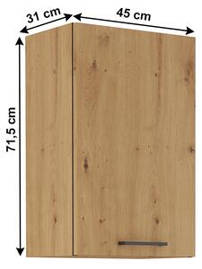 Dulap superior de bucătărie Meriel 45 G-72 1F (stejar artisan). 1033987