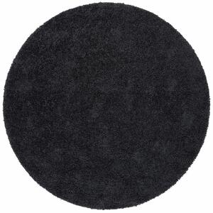 Covor Shaggy rotund negru, Ø 140 cm
