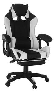 Scaun de birou JOVELA, negru/alb, piele ecologica, 65x65x114/124 cm