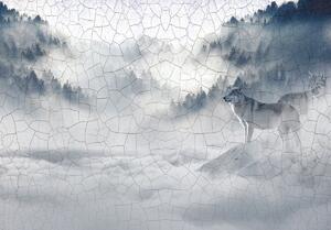 Fototapet - Lupul în ceață (152,5x104 cm)