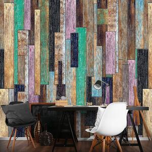 Fototapet - Scănduri din lemn colorate (254x184 cm)