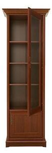 Vitrina KENT stanga, castan, PAL/sticla securizata, 71x43x205 cm