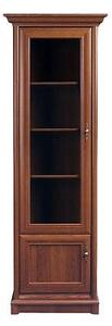 Vitrina KENT stanga, castan, PAL/sticla securizata, 71x43x205 cm
