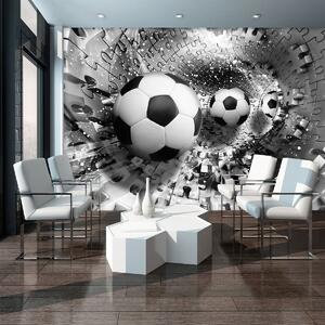Fototapet - Mingi de fodbal în 3D puzzle (152,5x104 cm)