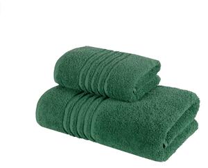 Set 2 prosoape color Bordură Linii 550 gr./m2 (50x90 + 70x140) - VERDE