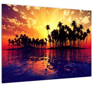 Tablou insulă în apus de soare (70x50 cm)