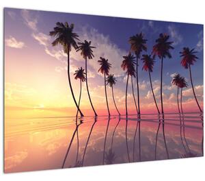 Tablou cu palmieri deasupra mării (90x60 cm)