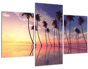 Tablou cu palmieri deasupra mării (90x60 cm)