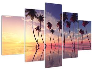 Tablou cu palmieri deasupra mării (150x105 cm)