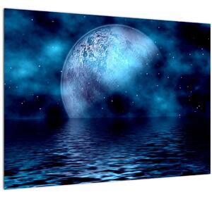 Tablou pe sticlă Luna deasupra mării (70x50 cm)