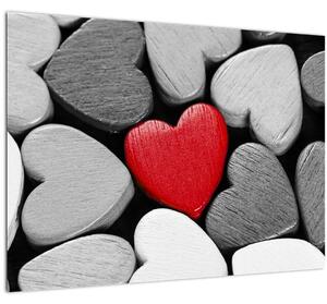 Tablou cu inimioare din lemn (70x50 cm)